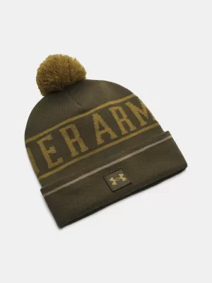Pánská čepice UNDER ARMOUR M HALFTIME POM BEANIE 1386634-308 ZELENÁ