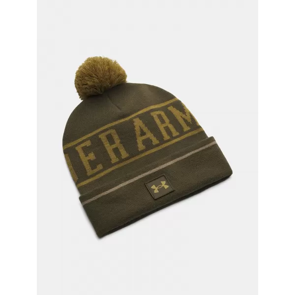  Pánská čepice UNDER ARMOUR M HALFTIME POM BEANIE 1386634-308 ZELENÁ 