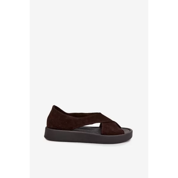  Dámské sandály ZAZOO 3196 DARK BROWN 