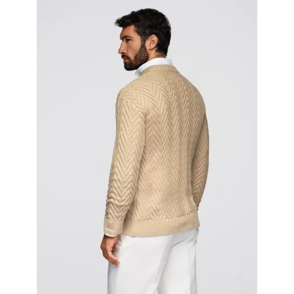  Pánský svetr OMBRE OM-SWSW-0147 SAND 