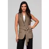 Dámská vesta LARICA LW-BLZV-0102 DARK BEIGE