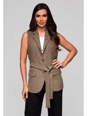 Dámská vesta LARICA LW-BLZV-0102 DARK BEIGE