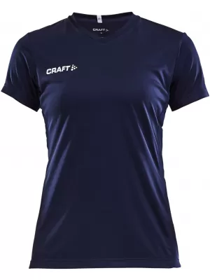 Dámské sportovní tričko s výstřihem do V CRAFT TW Squad Go Jersey Solid W NÁMOŘNÍ MODRÁ
