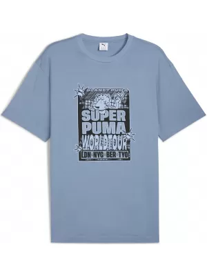 Pánské triko PUMA GRAPHIC WORLD TOUR TEE 632112-34 COOL BLUE