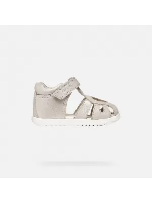 Dívky první kroky GEOX SANDAL MACCHIA B654WA0MAEWC0262 ŠEDÁ