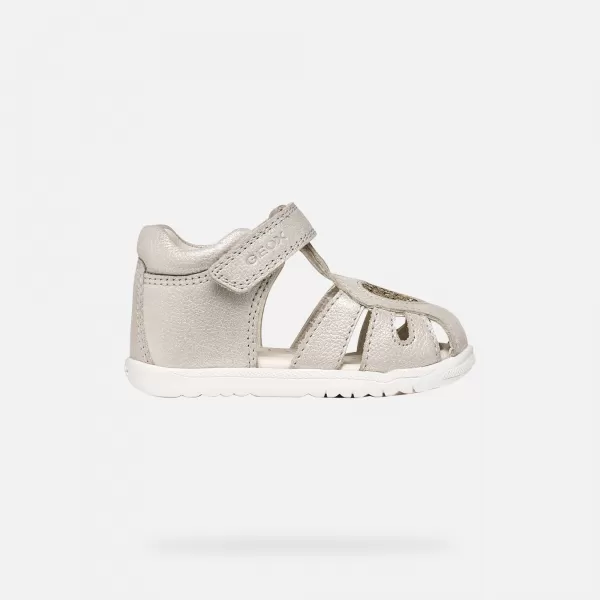  Dívky první kroky GEOX SANDAL MACCHIA B654WA0MAEWC0262 ŠEDÁ 