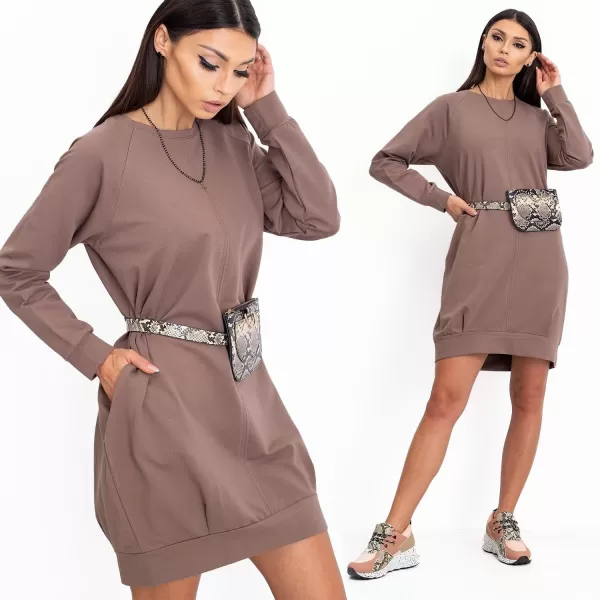  Dámské šaty BASIC FEEL GOOD RV-TU-5184.93P BROWN 