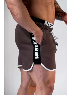 NEBBIA Teplákové šortky HERO 295 BROWN
