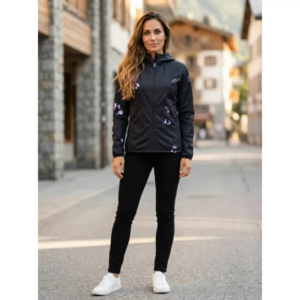  Dámská softshellová bunda premium ALTISPORT VOJ/ALW077JACK01 ČERNÁ/FIALOVÁ 
