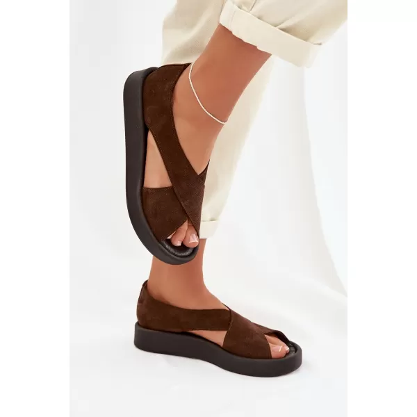  Dámské sandály ZAZOO 3196 BROWN 