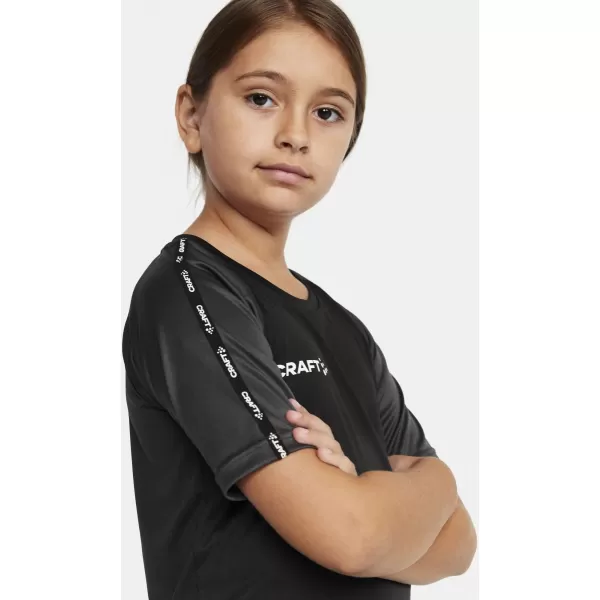  Dětské kontrastní sportovní tričko CRAFT TW Squad Go Contrast Jersey Jr ČERNÁ/ŽULOVÁ 
