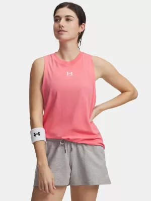 Dámské tílko UNDER ARMOUR UA RIVAL MUSCLE TANK 1383659-600 RŮŽOVÁ