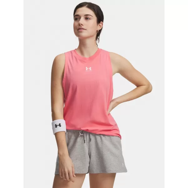  Dámské tílko UNDER ARMOUR UA RIVAL MUSCLE TANK 1383659-600 RŮŽOVÁ 