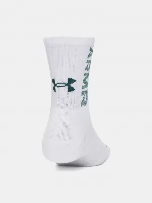 Ponožky UNDER ARMOUR UA 3-MAKER 3PK MID-CREW 1373084-106 BÍLÁ