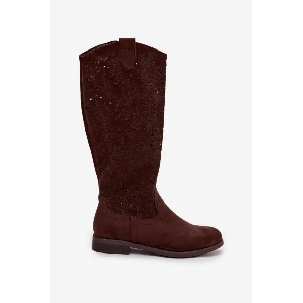  Dámské kozačky S.BARSKI HY61-8023 BROWN 