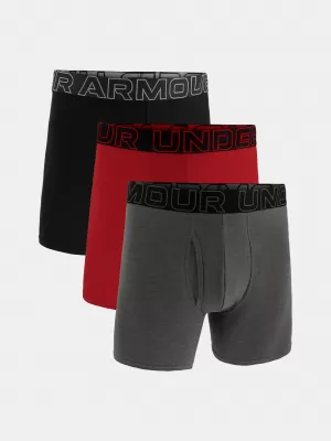 Pánské boxerky UNDER ARMOUR M PERF COTTON 6IN (3KS) 1383889-025 ŠEDÁ