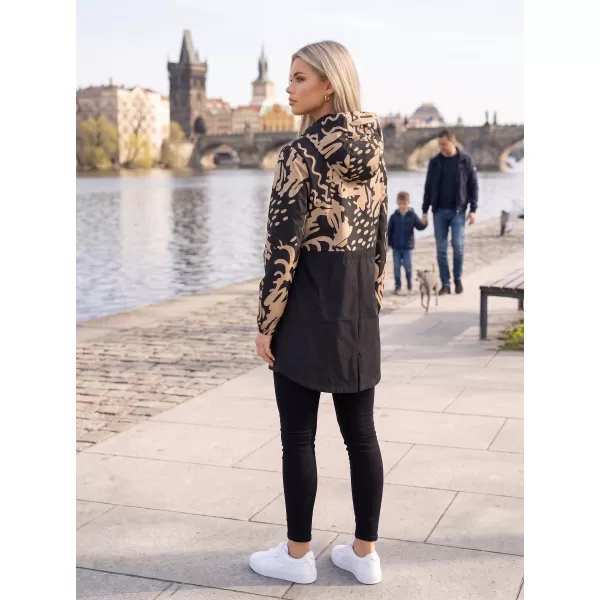  Dámský kabát KIXMI ZIANA ČERNÁ/BÉŽOVÁ 