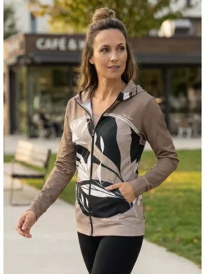 Dámská mikina na zip premium ALTISPORT VOJ/ALW128MI02 KÁVOVÁ