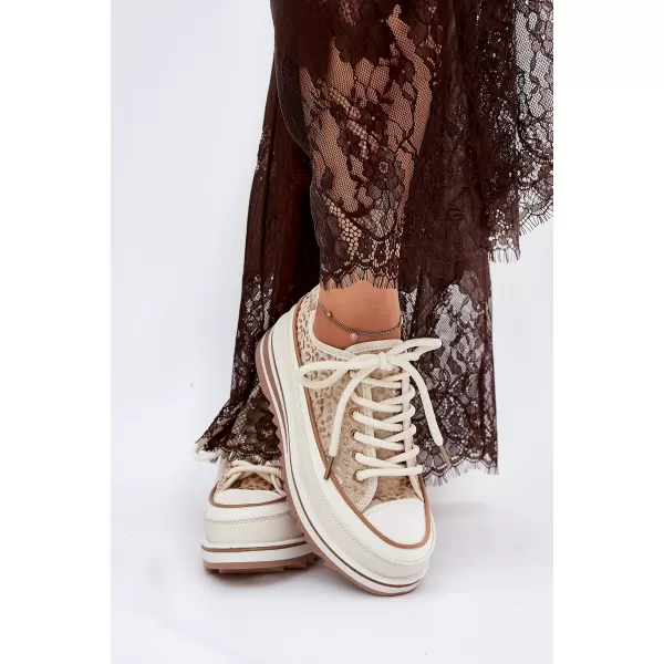  Dámské tenisky S.BARSKI BF51-101 BEIGE 