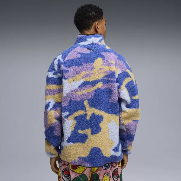  Pánské bunda PUMA DYLAN POLAR FLEECE JACKET 632826-01 CANVAS/AOP 