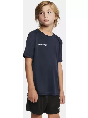 Dětské kontrastní sportovní tričko CRAFT TW Squad Go Contrast Jersey Jr NÁMOŘNÍ MODRÁ