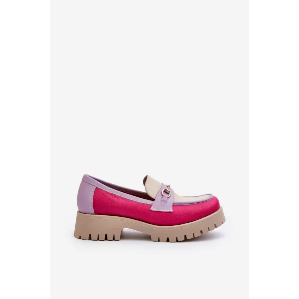 Dámské mokasíny ZAZOO 3475 BEIGE/FUSCHIA/LILA 