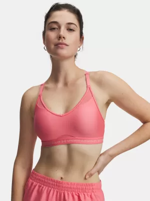Dámská podprsenka UNDER ARMOUR CROSSBACK LOW BRA 1386424-600 RŮŽOVÁ