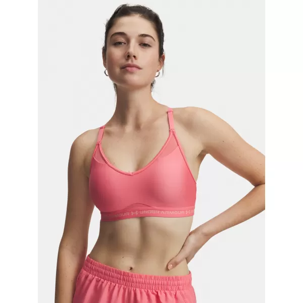  Dámská podprsenka UNDER ARMOUR CROSSBACK LOW BRA 1386424-600 RŮŽOVÁ 