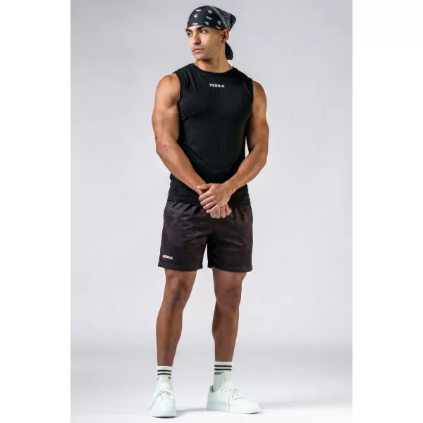  NEBBIA Tréninkové šortky POWER 902 DARK BROWN CAMO 