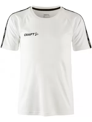 Dětské kontrastní sportovní tričko CRAFT TW Squad Go Contrast Jersey Jr BÍLÁ
