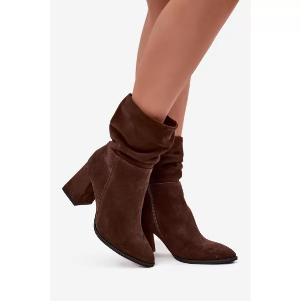  Dámské kozačky ZAZOO 4216 BROWN 