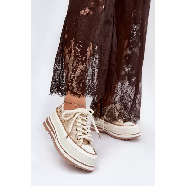  Dámské tenisky S.BARSKI BF51-101 BEIGE 