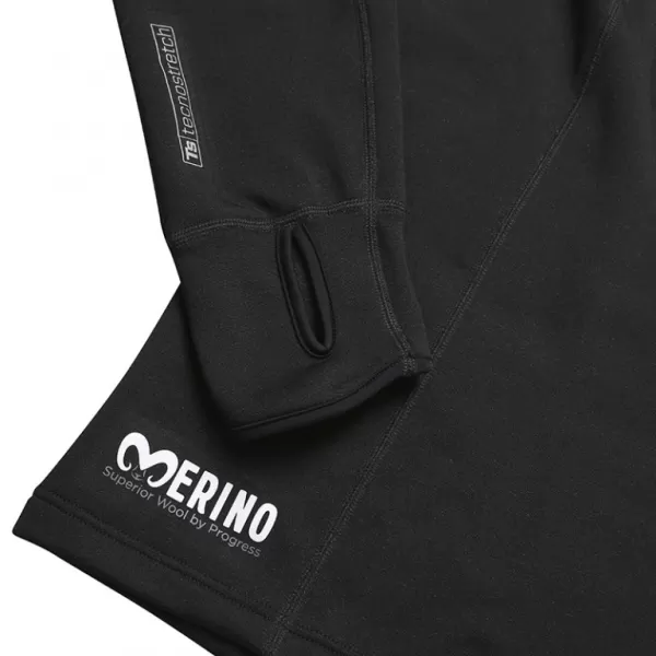  Pánská mikina PROGRESS TOREZ ZIP MERINO ČERNÁ 