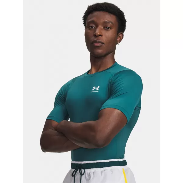  Pánské triko UNDER ARMOUR UA HG ARMOUR COMP SS ZELENÁ 