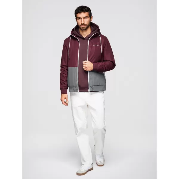 Pánská bunda OMBRE OM-JANP-0242 BURGUNDY-GRAY 