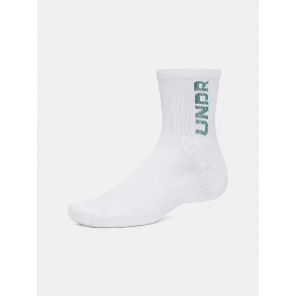 Ponožky UNDER ARMOUR UA 3-MAKER 3PK MID-CREW 1373084-106 BÍLÁ 