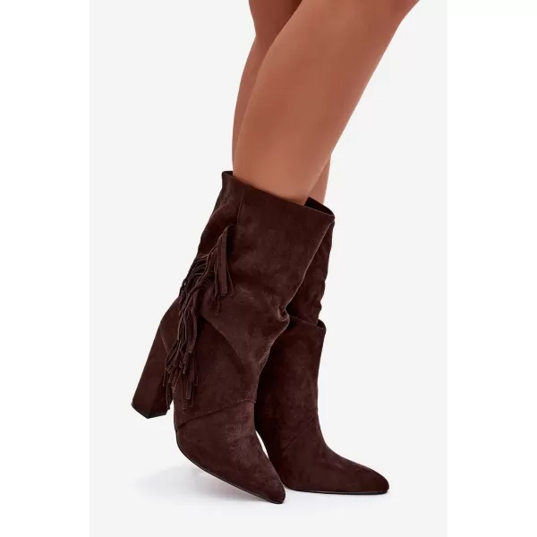  Dámské boty na podpatku BOTO DARLINA 40515 BROWN 
