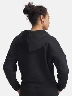Dámská mikina UNDER ARMOUR RIVAL FLC PIPED HZ HOODIE 6003707-005 ČERNÁ