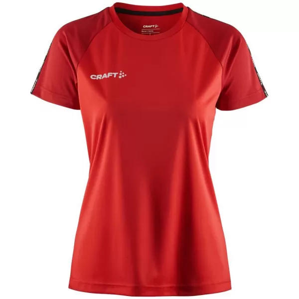  Dámské kontrastní sportovní tričko CRAFT TW Squad Go Contrast Jersey W JASNĚ ČERVENÁ/EXPRES 