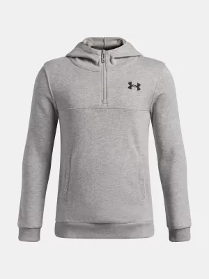 Chlapecká mikina UNDER ARMOUR UA RIVAL LW 1/4 ZIP HOODIE 6009316-011 ŠEDÁ