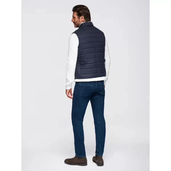 Pánská vesta OMBRE OM-JAVJ-0275 NAVY BLUE MELANGE 