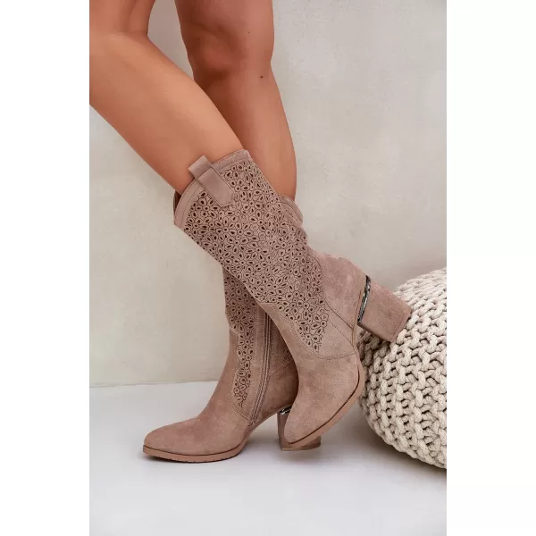  Dámské kozačky S.BARSKI HY51-238 BEIGE 