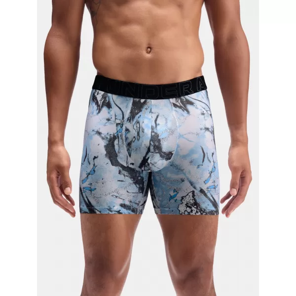  Pánské boxerky UNDER ARMOUR UA PERFORMANCE TECH - PRINT 6IN - 1PK 1383875-101 ČERNÁ 