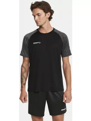 Pánské kontrastní sportovní tričko CRAFT TW Squad Go Contrast Jersey M ČERNÁ/ŽULOVÁ