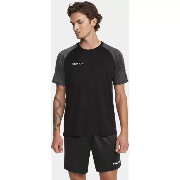  Pánské kontrastní sportovní tričko CRAFT TW Squad Go Contrast Jersey M ČERNÁ/ŽULOVÁ 