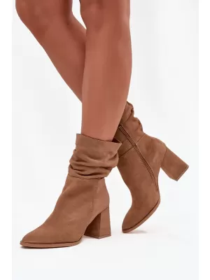 Dámské kozačky ZAZOO 4216 BEIGE