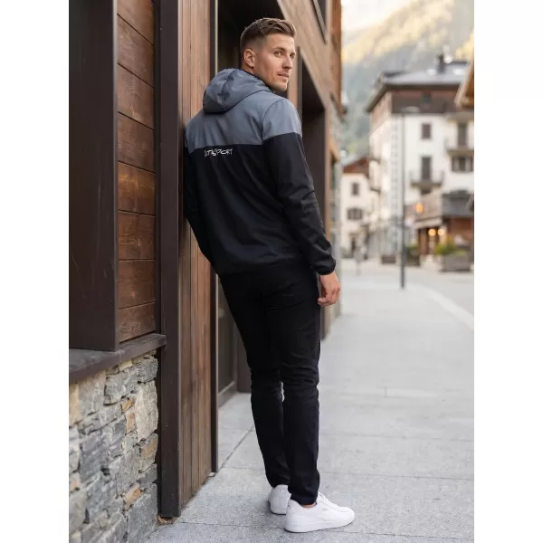 Pánská softshellová bunda premium ALTISPORT VOJ/ALM051JACK01 ŠEDOČERNÁ 