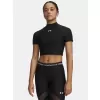 Dámské triko HEATGEAR CROP MOCK SS 6010006-008 ČERNÁ