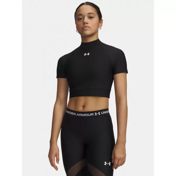  Dámské triko HEATGEAR CROP MOCK SS 6010006-008 ČERNÁ 