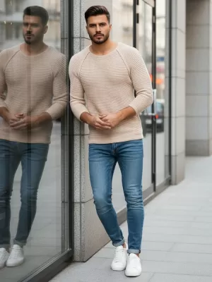 Pánský svetr DSTREET BÉŽOVÁ